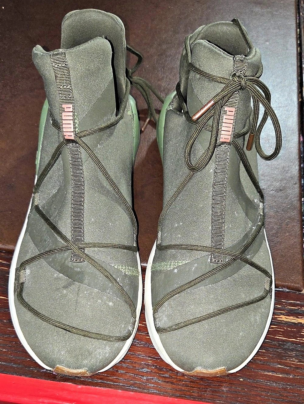 PUMA Fierce Swan High Top Athletic Shoes in Green & Gray